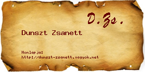 Dunszt Zsanett névjegykártya