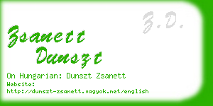 zsanett dunszt business card